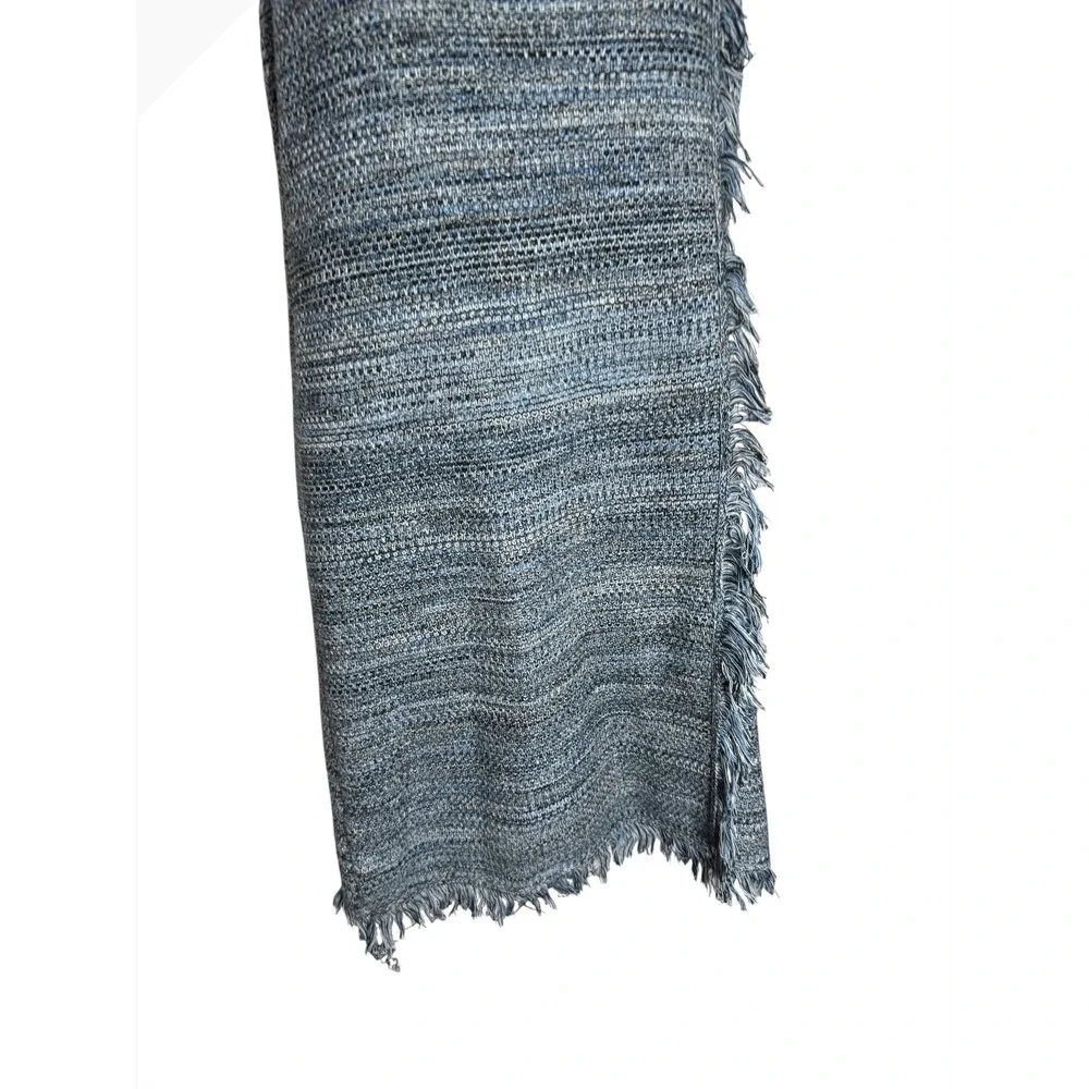 Anthropologie Shift Dress Size XS Stone Blue Holding Horses Fringe Edges PERFECT